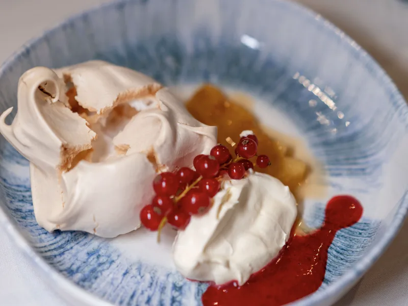 Dessert served on board