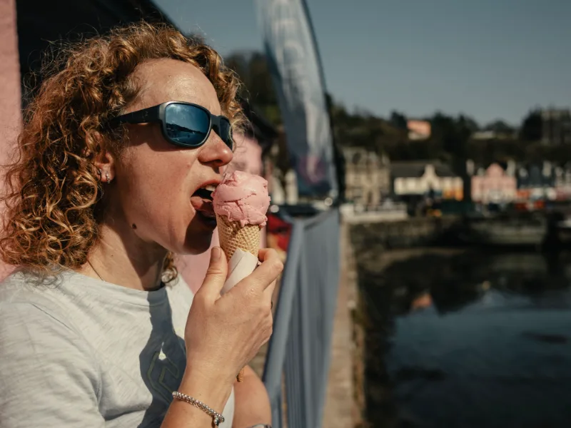 Person eating ice cream